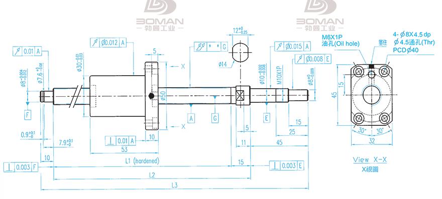 TBI XSVR01210B1DGC5-380-P1 TBI滚珠丝杆图纸